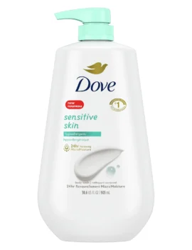 Dove Sensitive Skin Long Lasting Gentle Hypoallergenic Women’s Body Wash, 30.6 fl oz